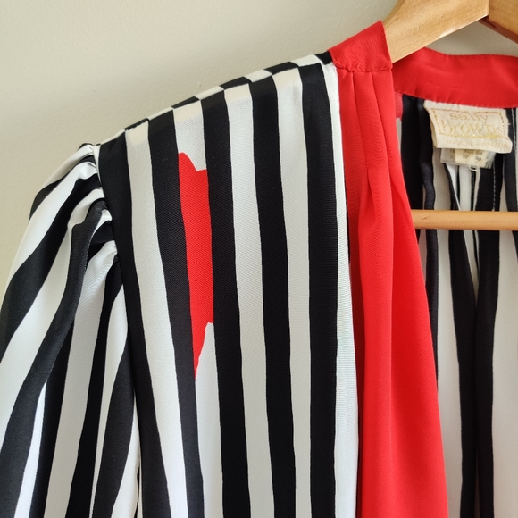 VINTAGE SALLY BROWNE|| VERTICAL STRIPED OVERSHIRT/ SHRUG SIZE 12 - Picture 3 of 15